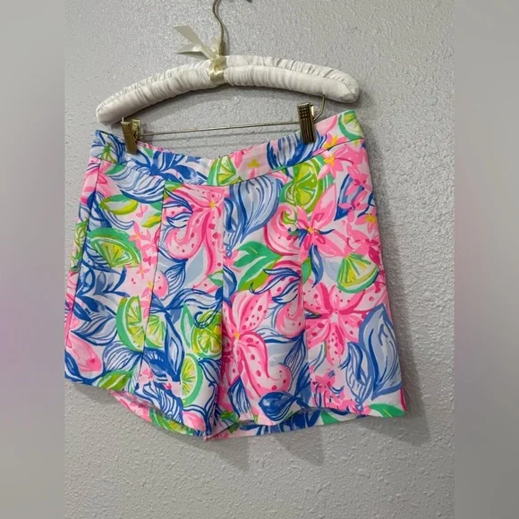 Lilly Pulitzer Women's Ariana Stretch Shorts "Multi Havana Cocktail-Size 8 - Picture 3 of 10